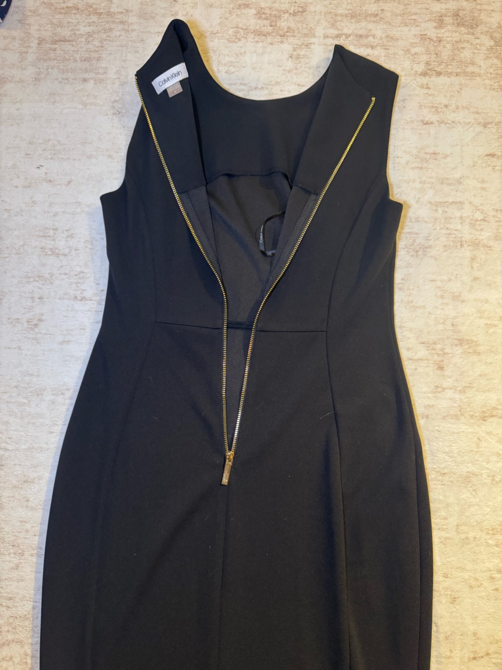Calvin Klein Black Sleeveless Midi Sheath Dress - Picture 9 of 10